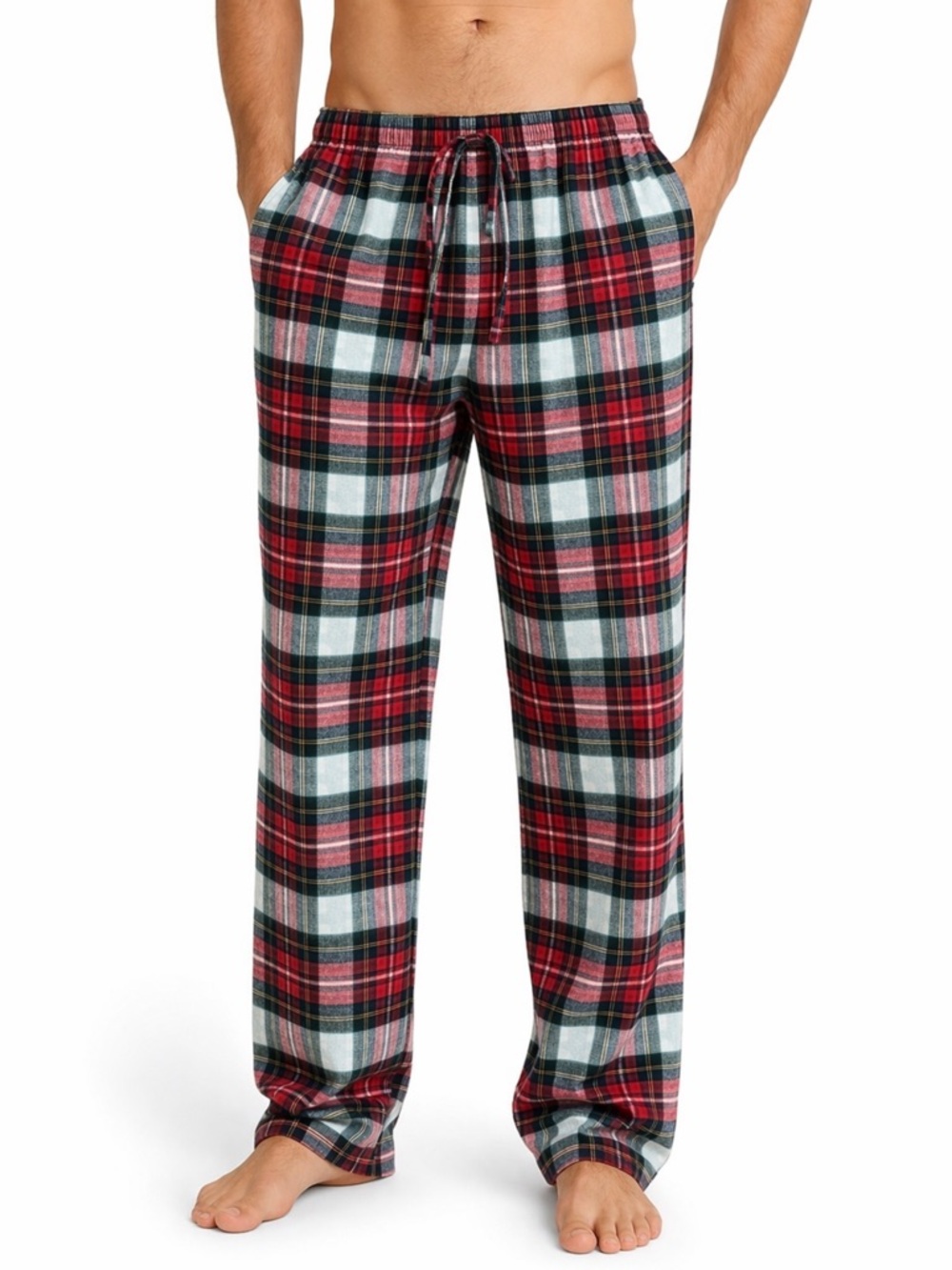 Old Navy Men’s Red Plaid Cotton Lounge Pajama Pants Drawstring Size L